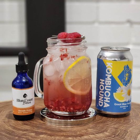 Raspberry Lemon Kombucha Mocktail